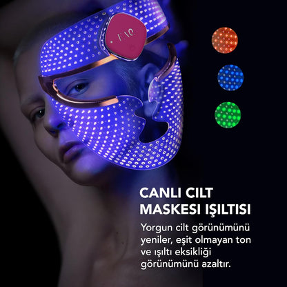 Inteligentny, Szwajcarski design FAQ 201 Advanced RGB LED Lights Maska na twarz - na plamy i łagodny trądzik - Maski na twarz Pielęgnacja skóry - Bezprzewodowe maski na twarz Beauty - 600 punktów świecących - Pielęgnacja skóry