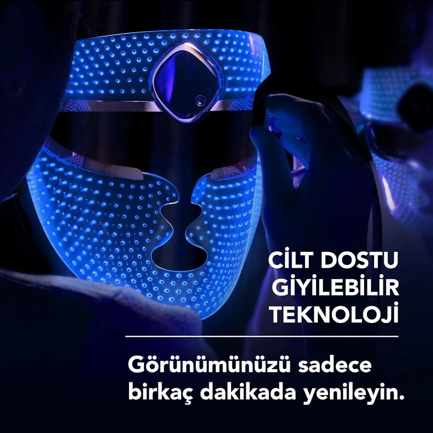 Inteligentny, Szwajcarski design FAQ 201 Advanced RGB LED Lights Maska na twarz - na plamy i łagodny trądzik - Maski na twarz Pielęgnacja skóry - Bezprzewodowe maski na twarz Beauty - 600 punktów świecących - Pielęgnacja skóry