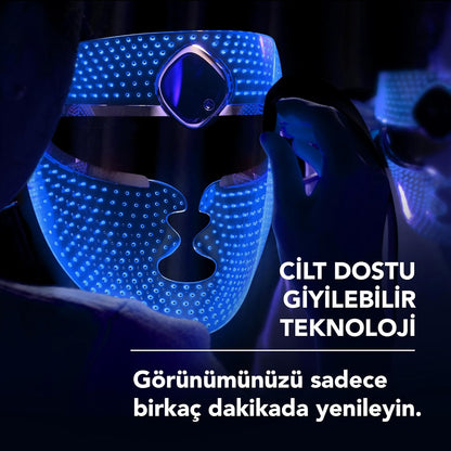 Inteligentny, Szwajcarski design FAQ 201 Advanced RGB LED Lights Maska na twarz - na plamy i łagodny trądzik - Maski na twarz Pielęgnacja skóry - Bezprzewodowe maski na twarz Beauty - 600 punktów świecących - Pielęgnacja skóry