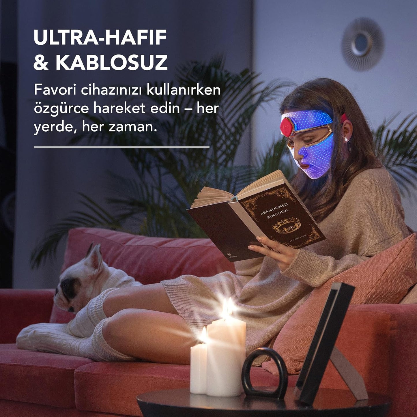 Inteligentny, Szwajcarski design FAQ 201 Advanced RGB LED Lights Maska na twarz - na plamy i łagodny trądzik - Maski na twarz Pielęgnacja skóry - Bezprzewodowe maski na twarz Beauty - 600 punktów świecących - Pielęgnacja skóry